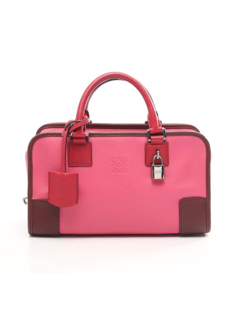 Loewe Handbag Amazona 28 Pink Brown Rose Leather